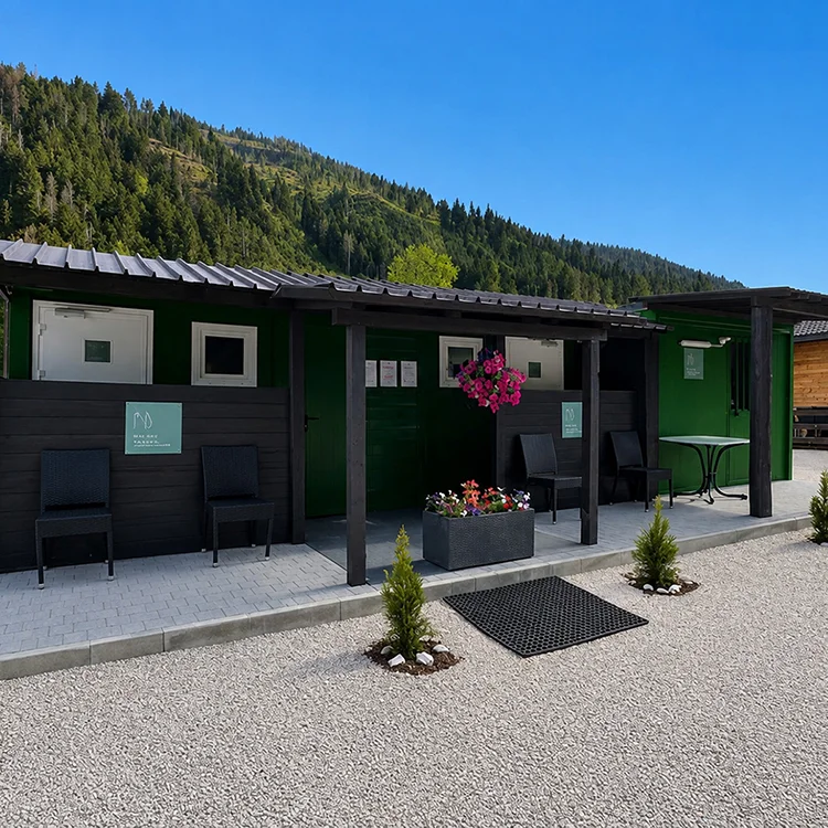 The service area provides additional amenities for motorhome and camper travellers.